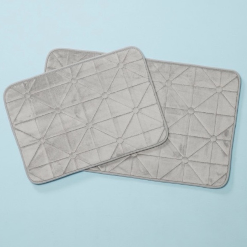 Novo Bath 2Pk Geometric Memory Foam Bath Mat Set